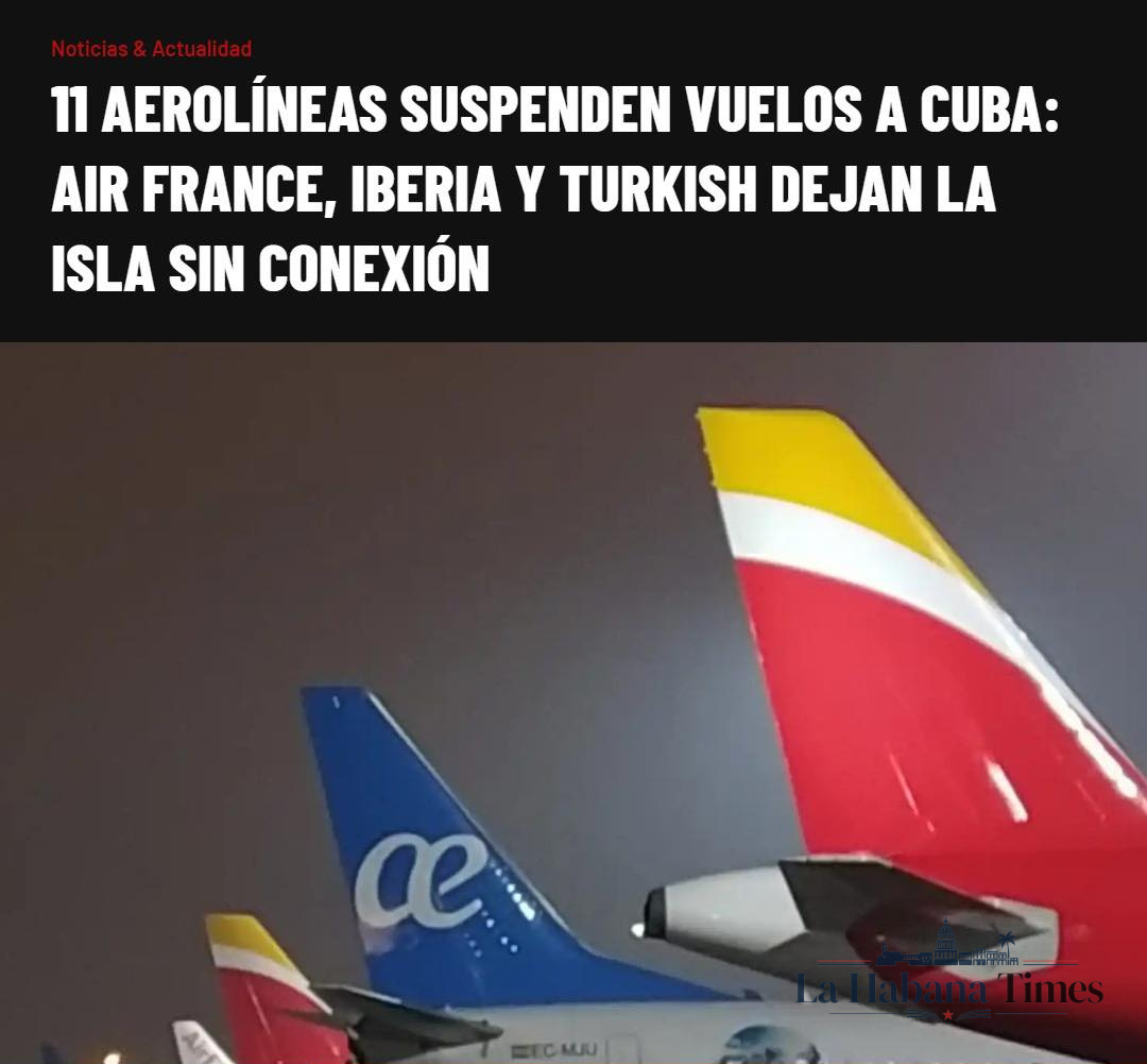 Cuba pierde vuelos internacionales por falta de combustible: once aerolíneas suspenden operaciones en 2026