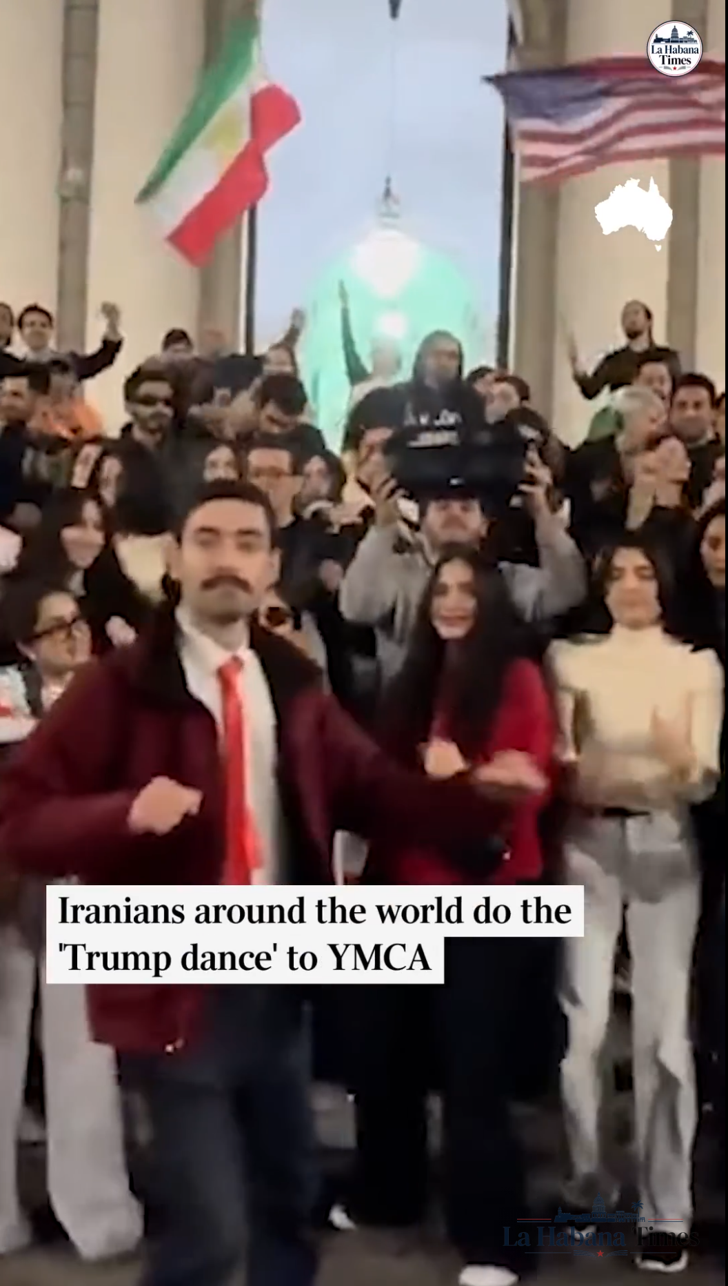 Iraníes en el exilio celebran ataques contra el régimen y agradecen a Trump con su baile viral